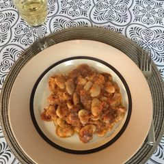 A picture of Fasolia gigantes (oven roasted Lima beans)🇬🇷.