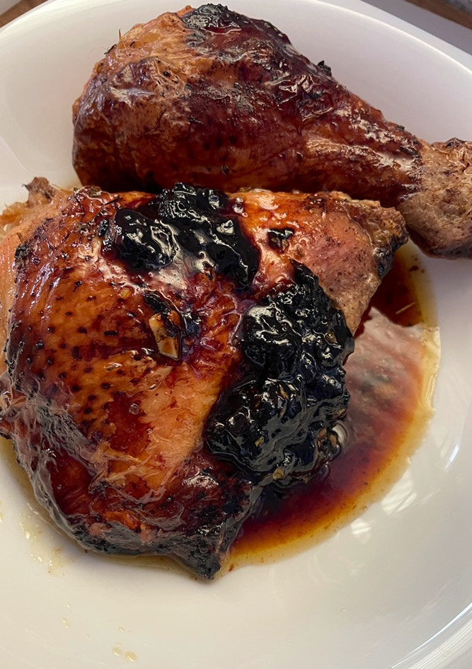 Una foto de Pollo con miel en freidora de aire