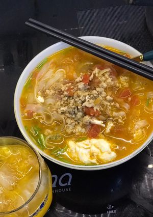 Hình của món Mì gạo thịt băm.