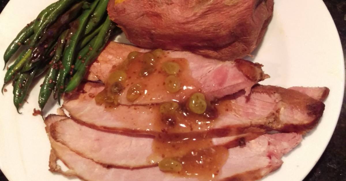 Glazed Baked Ham w/ Rum-Raisin Sauce