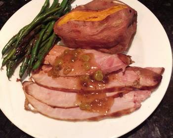 The New Way Serving Recipe Glazed Baked Ham w RumRaisin Sauce Very Delicious