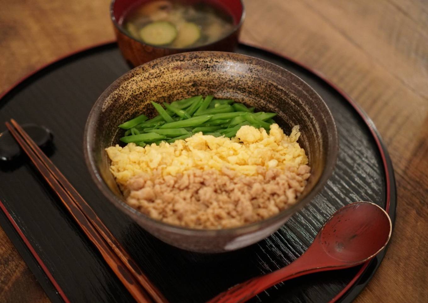 Tricolor Don – Sansyoku Soboro Don – Japanese rice bowl