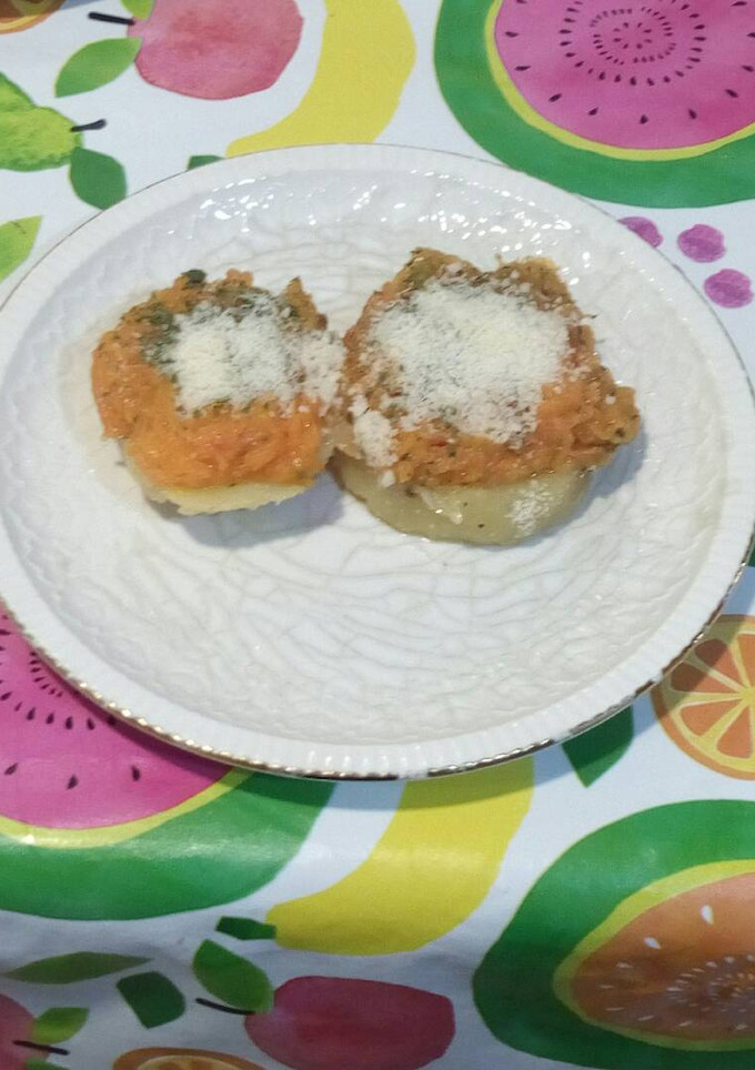 Una foto de Patata y calabaza en papillote