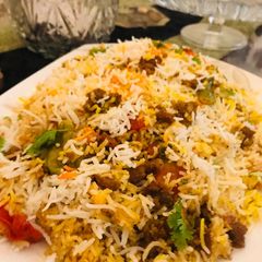 A picture of Qeema Biryani.