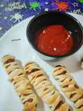 Salchichas momia para Halloween