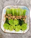 Rau cải ngọt xào nấm rơm