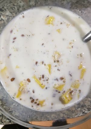 Una foto de Avena-mango bowl