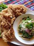 🧑🏽‍🍳🧑🏼‍🍳Thai Style Salad • Crispy Fish With Green Mango Salad • Yum Pla Foo |ThaiChef Food