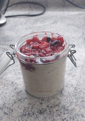 Una foto de Avena cocida sabor cheesecake
