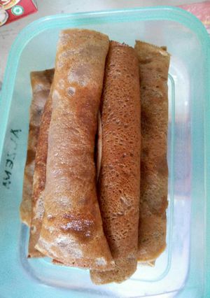 Foto resep Pancake coklat gulung pisang ala AZK