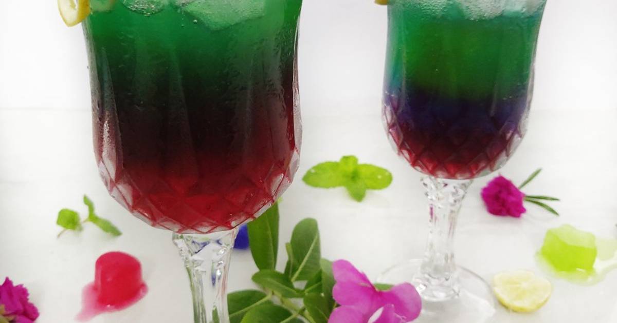 Tri Colour Mocktail Recipe by Uzma Ahmad - Cookpad