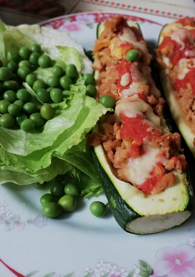 Una foto de Zucchinis rellenos