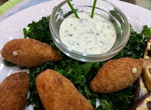 Una foto de Croquetas de Pescado con Kale & Tártara #lacocinadegiri