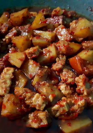 Foto resep Kentang tempe pedas manis