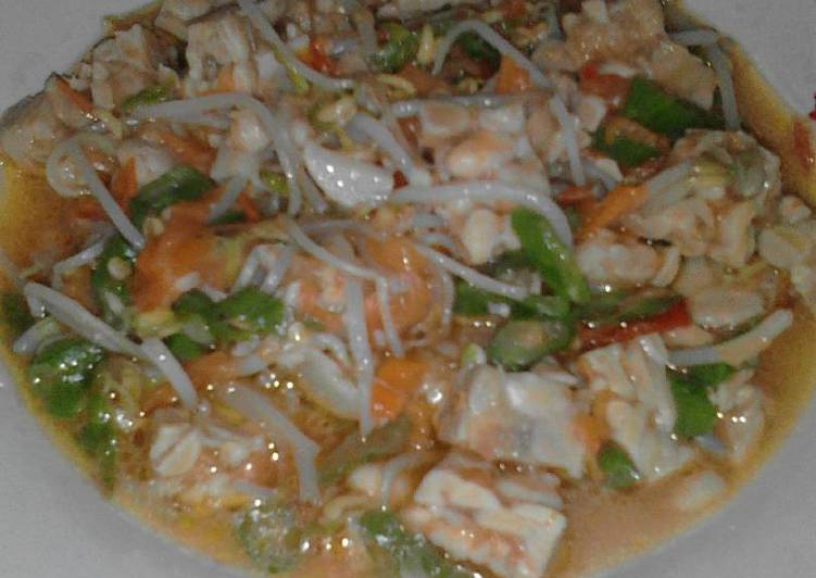 Tumis tauge kacang panjang campur tempe