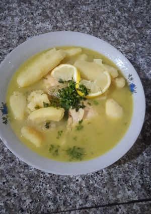 صورة لوصفة 👌شطيطحة بطاطا بالدجاج مرقة بيضاء تشهي 😋