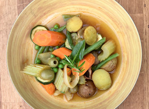 A picture of Menestra de Verduras 🌱Spanish veggie soup or stew.
