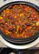 Beef and kielbasa spicy vegetable stew