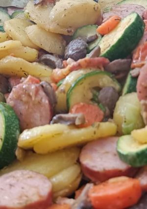 Une photo de Poêlée a la saucisse de Montbéliard