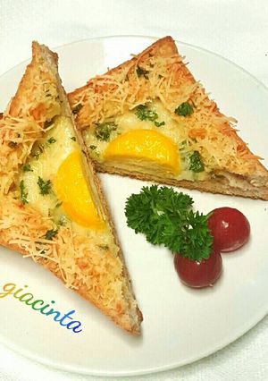 Foto resep Roti Tawar panggang telur keju buat sarapan atau bekal