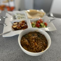 A picture of Spinach and coconut dal.