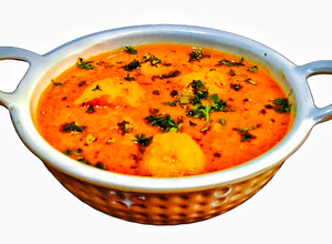 A picture of Kashmiri Dum Aloo.