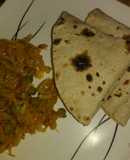 Cabbage peas with chapati