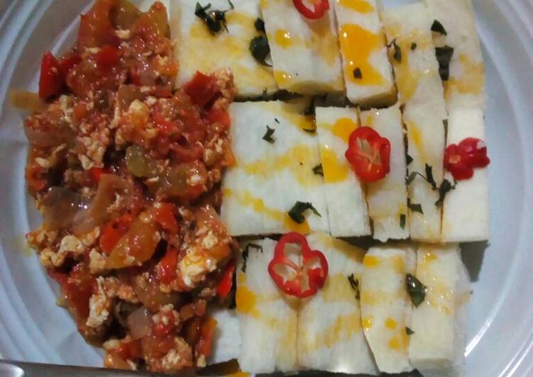 Recipe of Favorite Yam and egg sauce Cooking Basics for Beginners
