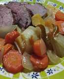 Colita de cuadril al horno con verduras súper fácil