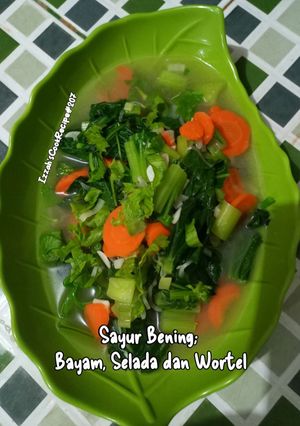 Foto resep Sayur Bening: Bayam, Selada dan Wortel