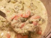 A picture of broccoli cheddar soup