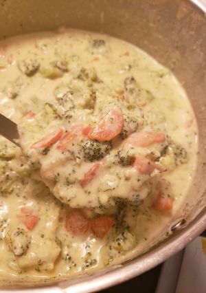 A picture of Broccoli Cheddar Soup.