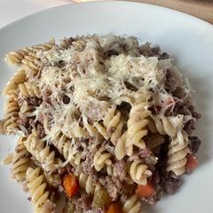 A picture of Pasta with Tuscan White Meat Sauce (Fusili al Ragu Bianco Toscano).