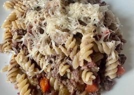 Pasta with Tuscan White Meat Sauce (Fusilli al Ragu Bianco Toscano)