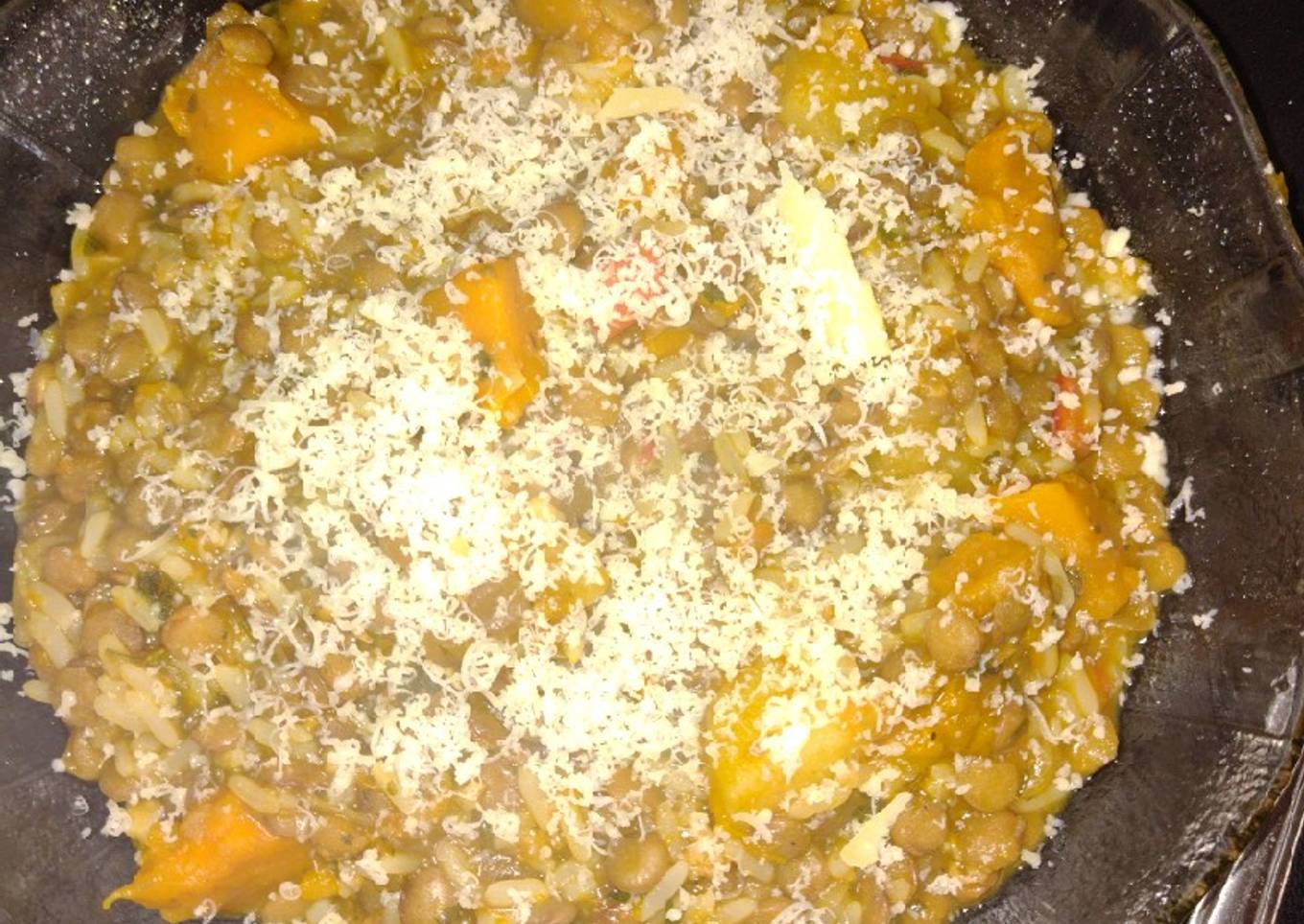 Guiso vegetariano de lentejas