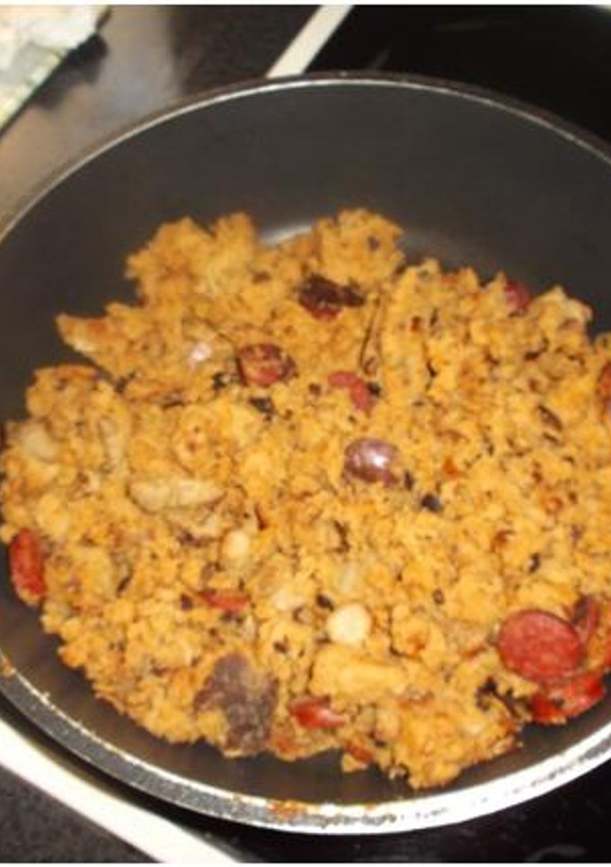 Una foto de Migas con chorizo y tocino