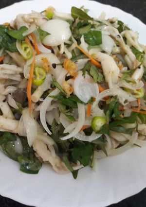 Hình của món Nấm sò trộn chay.