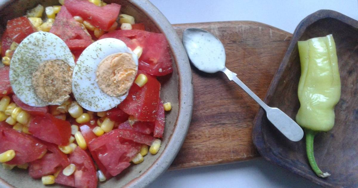 Ensalada De Tomate Con Choclo En Cuarentena Receta De Daaaaay!- Cookpad