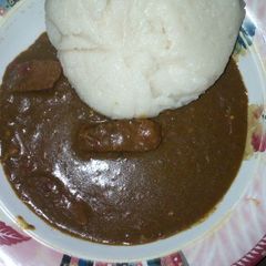 A picture of Tuwon shinkafa miyan kuka.
