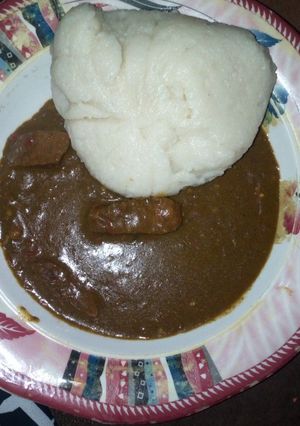 A picture of Tuwon shinkafa miyan kuka.