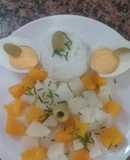 Ensalada de papá, calabacín y huevo