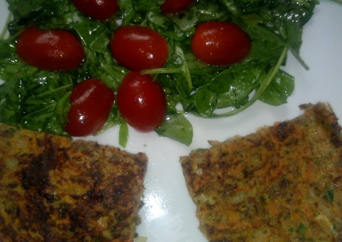 Tortilla de Lentejas y Rúcula con Cherry 😋