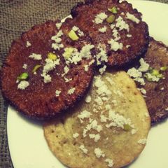 A picture of Malpua (Bengali snack).