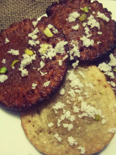 A picture of Malpua (Bengali snack).