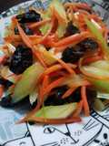 Chinese Quick Vegetables Stir Fry celery, cloud ear, carrot mix