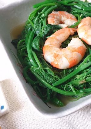 Hình của món Đọt su xào tôm🦐.