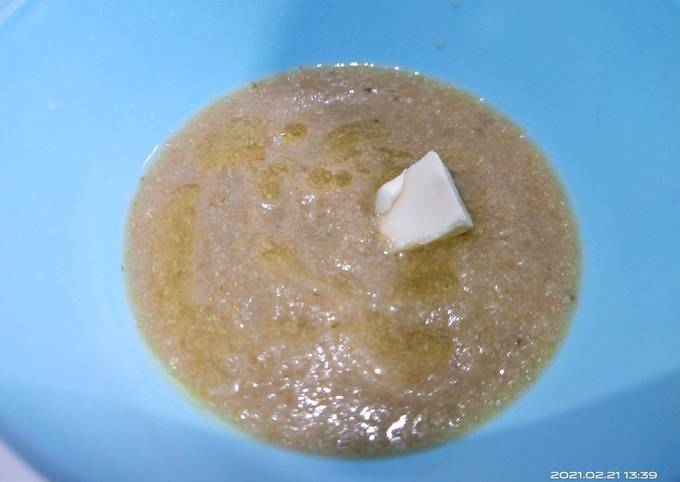 Mpasi 6 bulan dengan udang dan kacang edamame