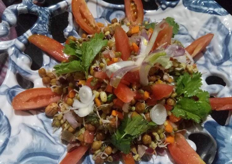 Recipe of Homemade Mix sprouts &amp; veggies salad