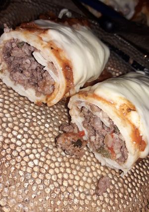 Una foto de Canelones de carne picada o de soja