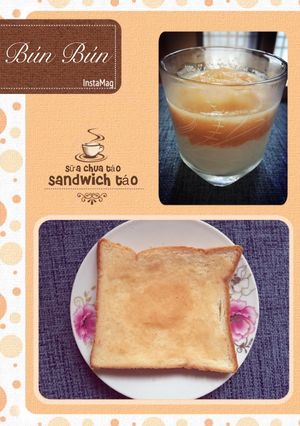 Hình của món Sữa chua táo & sandwich mứt táo.